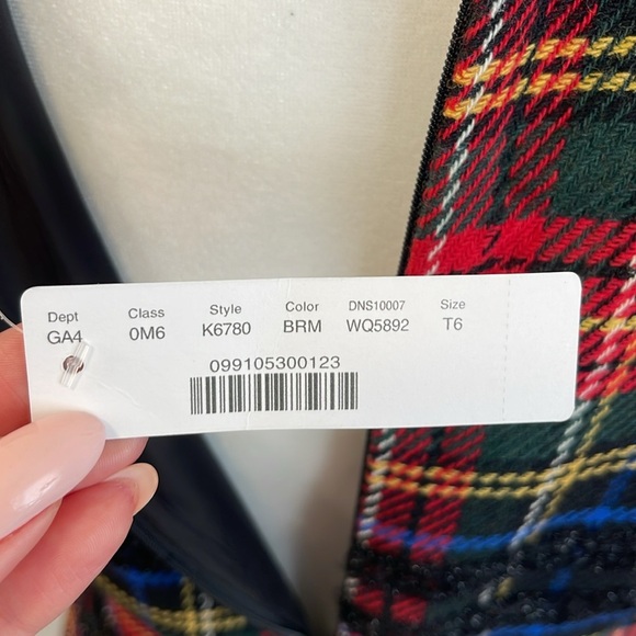 NWT J. Crew Red and Black Sheath Sleeveless Midi Dress - Picture 6 of 8